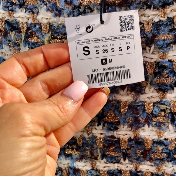 Zara Tweed Knit Hoodie Sweater - Picture 8 of 10